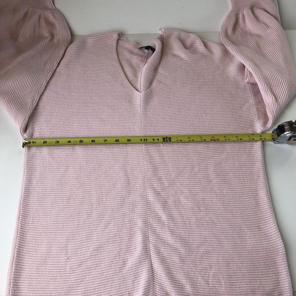 1. STATE Women's Pink V-Neck Ribbed Long Sleeve Pullover Sweater Size Small - Picture 7 of 12